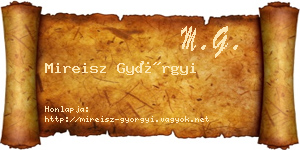 Mireisz Györgyi névjegykártya