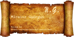 Mireisz Györgyi névjegykártya